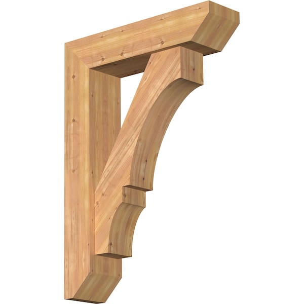 Ekena Millwork Balboa Slat Smooth Bracket w/ Offset Brace, Western Red Cedar, 7 1/2"W x 30"D x 42"H BKT0806X30X42BOA06SWR - main